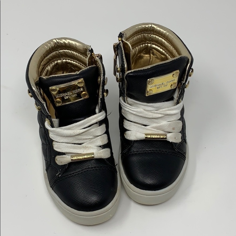 Michael Kors black + Gold toddler high tops